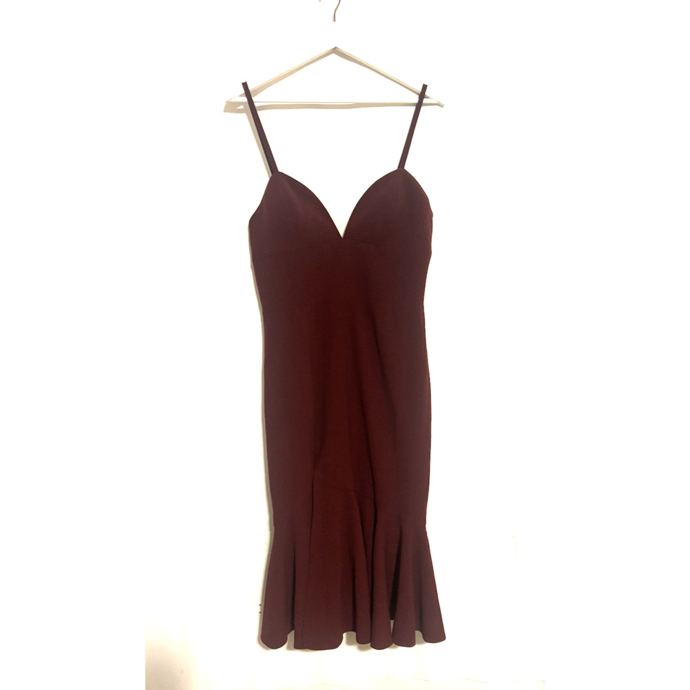 Reformation Marilyn Dress Medium Burgundy Midi Formal Cocktail